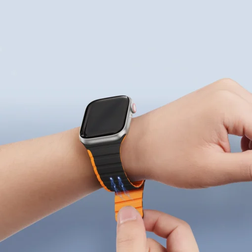 Apple Watch rihm 384041mm silikoonist magnetkinnitusega must ja oran 4